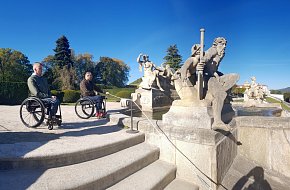Český Krumlov - zámecký park a vyhlídka z parku