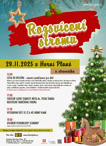 ROZSVÍCENÍ VÁNOČNÍHO STROMU V HORNÍ PLANÉ